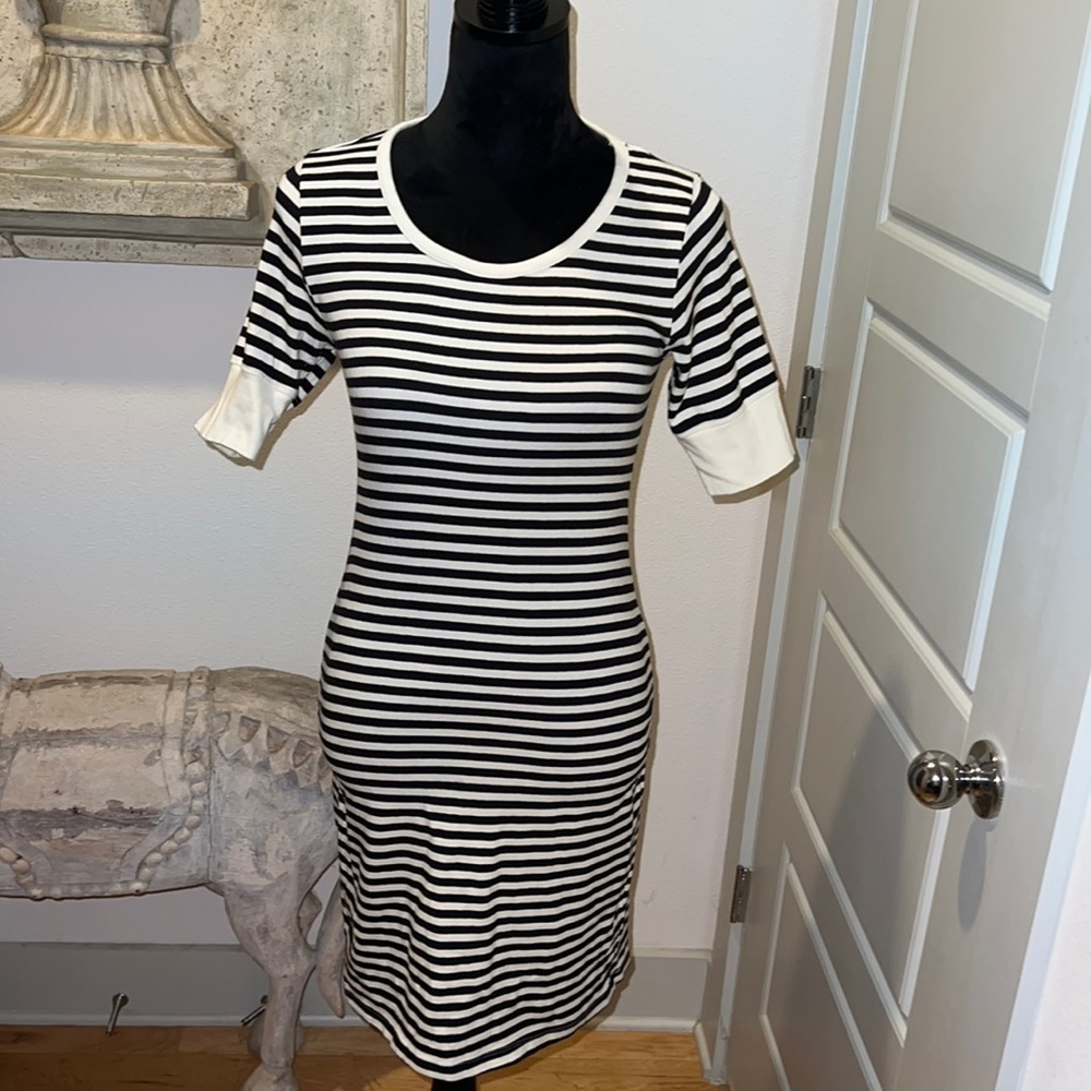 Workshop striped soft cotton dress short‎ sleeve Sz S